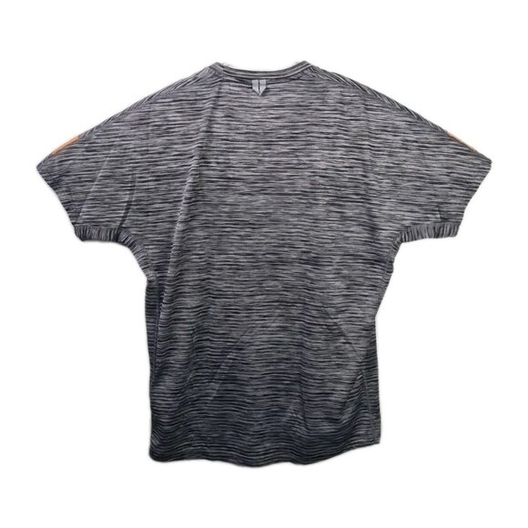 Asics Men’s Performance T-Shirt Gray Stripe Orange Panel Athletic Top Size L - Picture 2 of 7